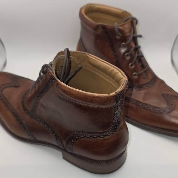 Cole Haan Men's Brown Leather Chukka Wingtip Boots 8 8.5 - Picture 2 of 7